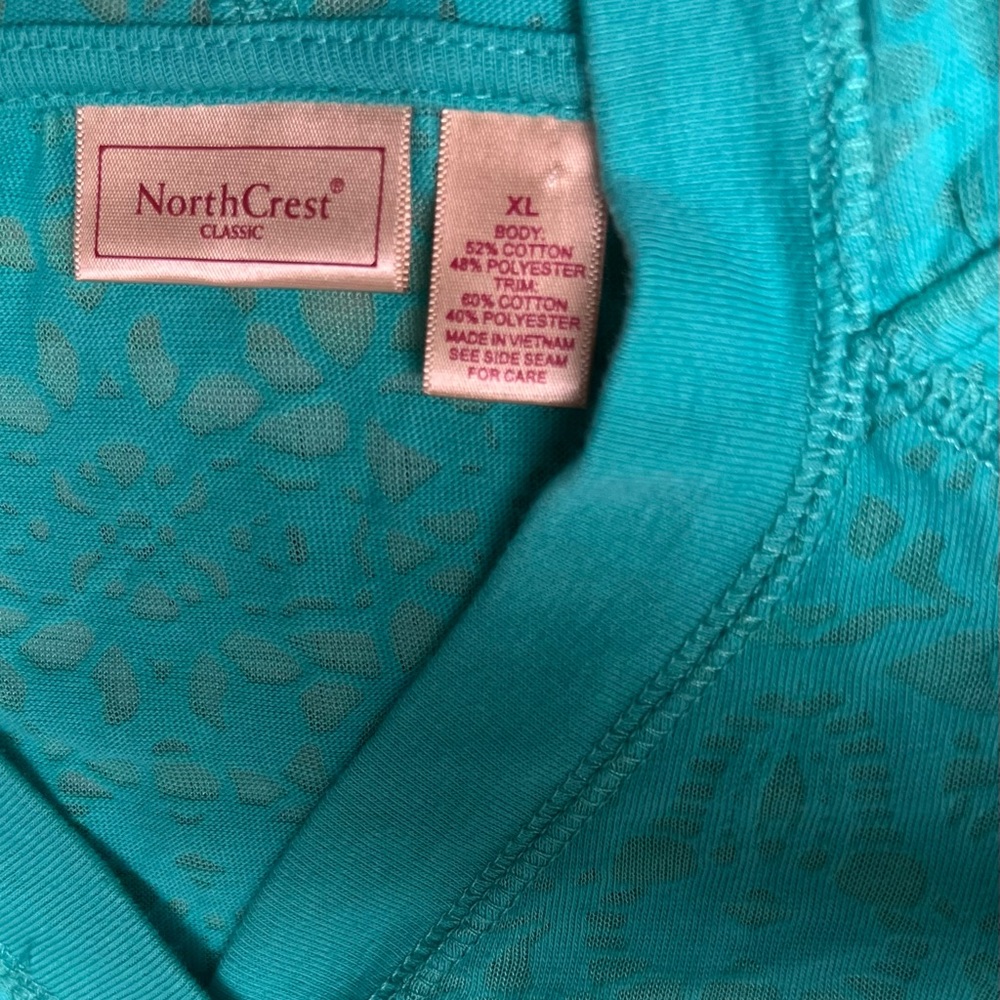 Northcrest Bundle of Teal Tops Sweater & Lightweight Hoodie Bundle Sz xl & Sz 2x - Picture 13 of 15